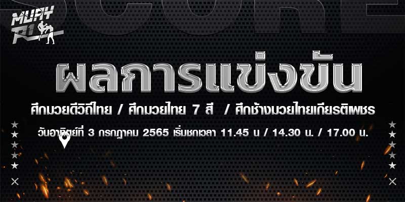 สรุปผลการแข่งขันมวยไทย สรุปผลการแข่งขันมวยไทย