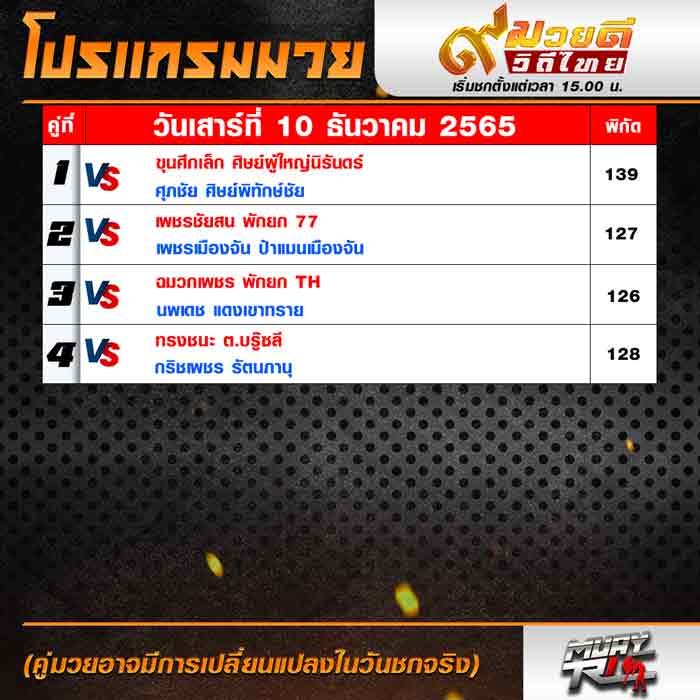 โปรแกรมมวย