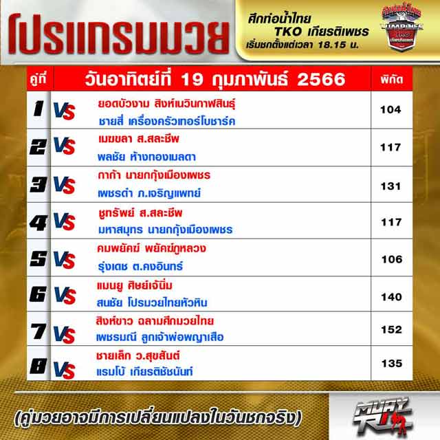 โปรแกรมมวย