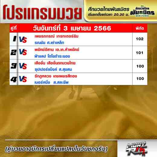 โปรแกรมมวย