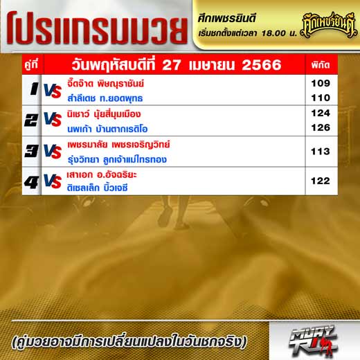 โปรแกรมมวย