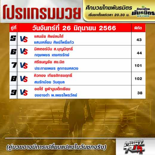โปรแกรมมวย