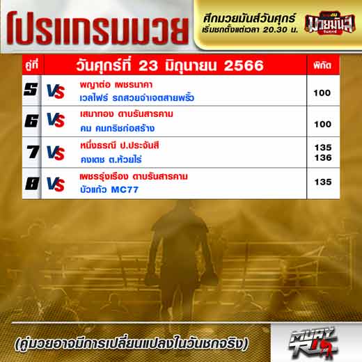 โปรแกรมมวย