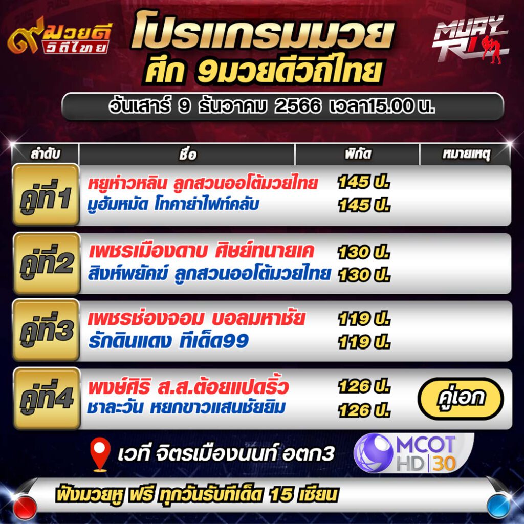 มวยช่อง3วันนี้